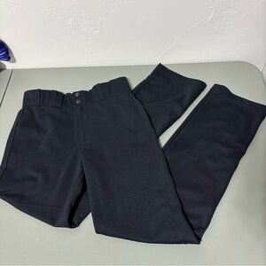 Easton Men's Small Black Baseball Pants Snap Front Zipper Straight
